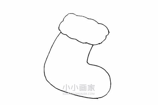 漂亮圣诞袜简笔画画法图片步骤步骤3