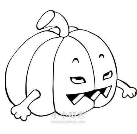 卡通南瓜灯简笔画画法图片步骤步骤4