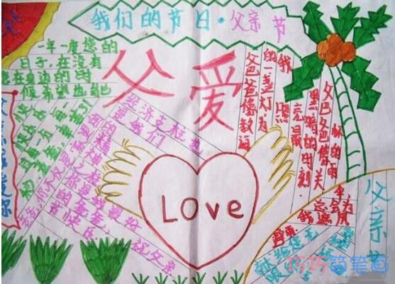 小学生关于父亲节快乐手抄报模板图片简单漂亮