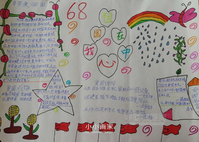 小学四年级热爱祖国手抄报图片步骤2