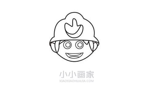彩色消防员简笔画画法图片步骤步骤3