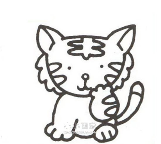 可爱彩色小老虎简笔画画法图片步骤步骤4