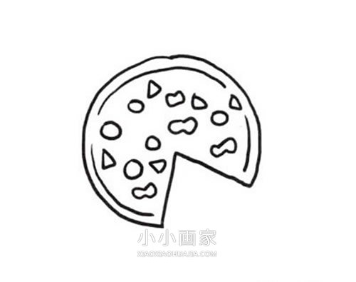 彩色披萨简笔画画法图片步骤步骤4
