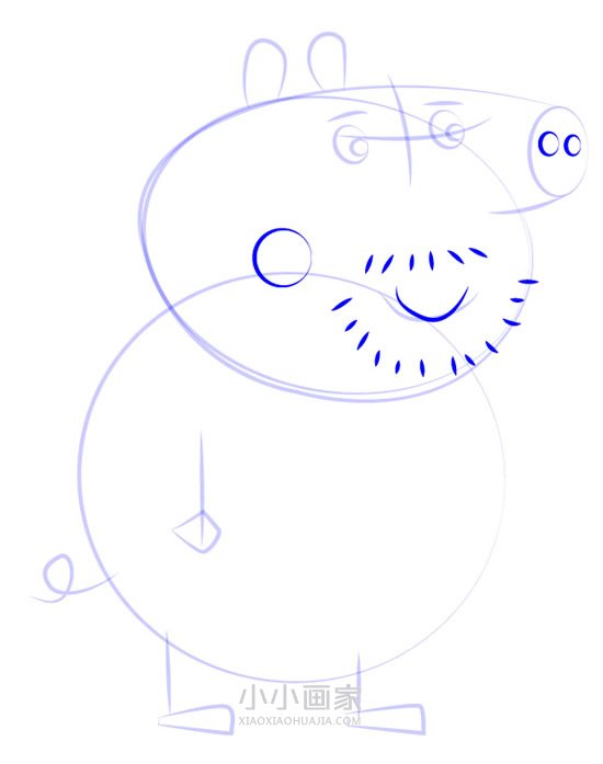 小猪佩奇猪伯伯简笔画画法图片步骤步骤6