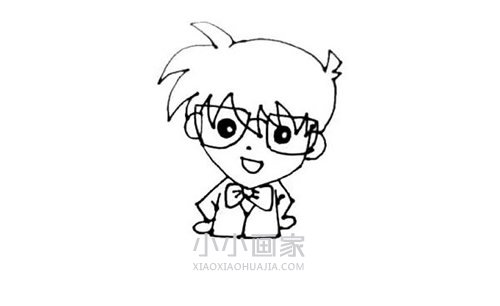 名侦探柯南简笔画画法图片步骤步骤7