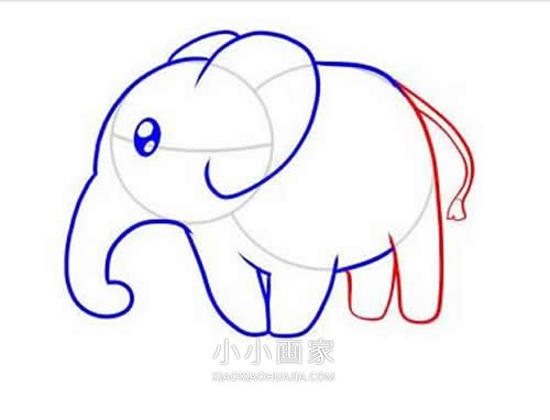 可爱大象简笔画画法图片步骤步骤6