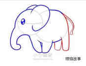 可爱大象简笔画画法图片步骤步骤6