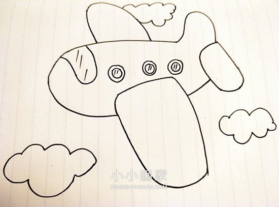 绘本故事云层中的飞机简笔画画法图片步骤