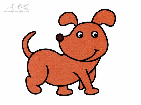 彩色小狗简笔画画法图片步骤步骤1