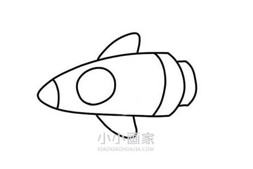 彩色宇宙飞船简笔画画法图片步骤步骤4