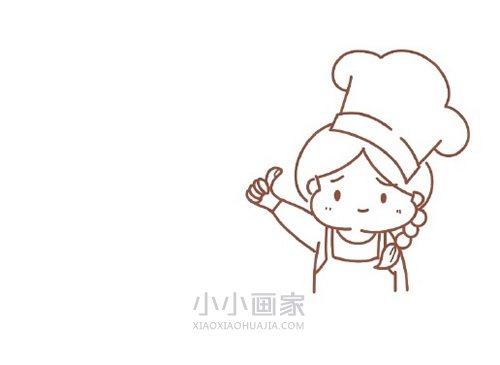 可爱的女厨师简笔画画法图片步骤步骤8