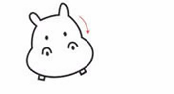 彩色卡通河马简笔画画法图片步骤步骤2