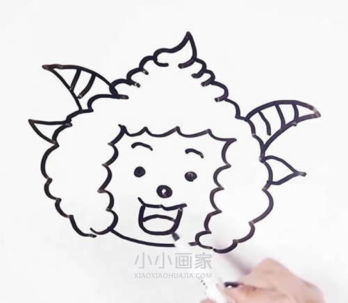 懒羊羊简笔画画法图片步骤步骤4