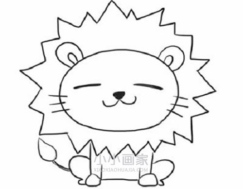绘本故事黑白卡通狮子简笔画画法图片步骤