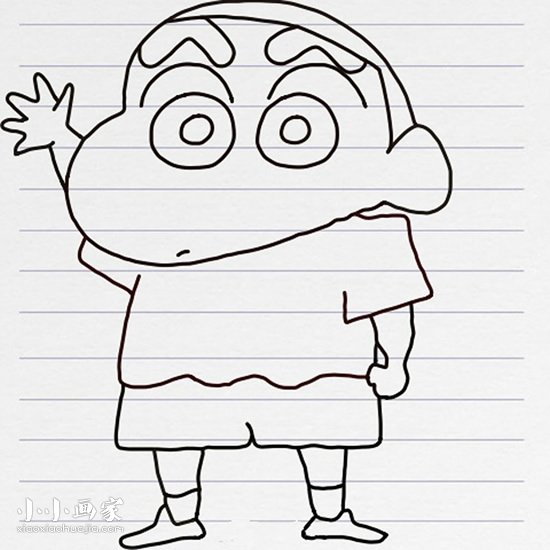 彩色蜡笔小新简笔画画法图片步骤步骤8