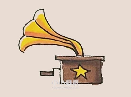 彩色留声机简笔画画法图片步骤步骤1