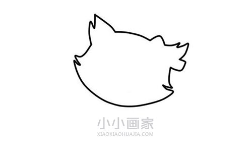 超萌小白猫简笔画画法图片步骤步骤2