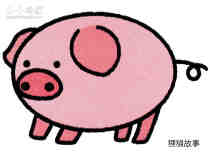 粉红小猪简笔画画法图片步骤步骤1