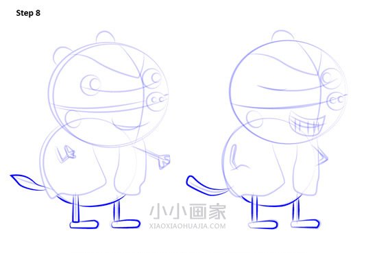 小猪佩奇獾Bentley和Barney简笔画画法图片步骤步骤9