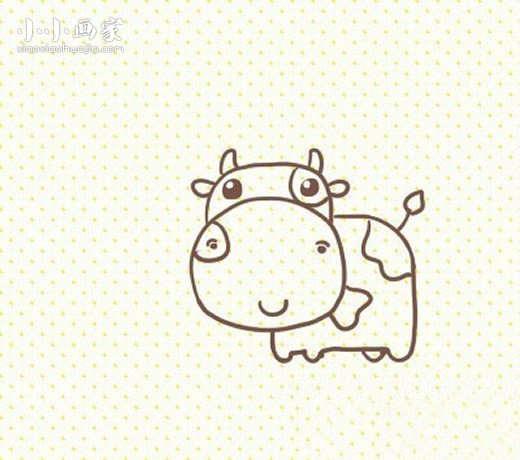 超萌奶牛简笔画画法图片步骤步骤9