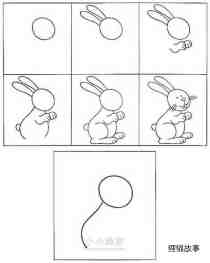 站立兔子简笔画画法图片步骤步骤1