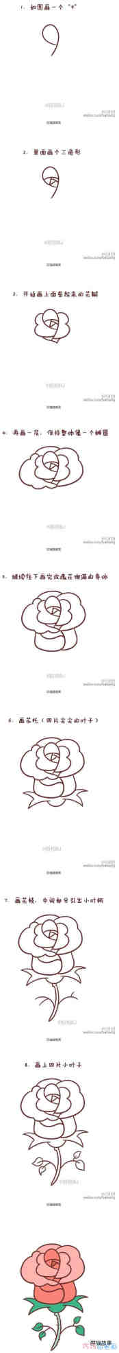 绘本故事七夕情人节玫瑰花的画法详细步骤教程漂亮