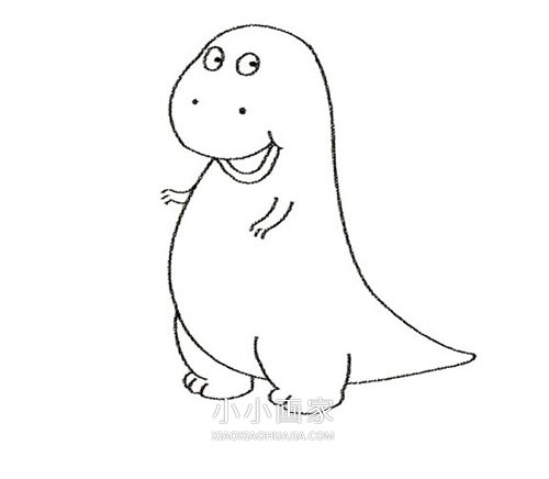 可爱卡通恐龙简笔画画法图片步骤步骤4