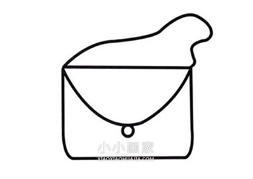 红色斜挎包简笔画画法图片步骤步骤3