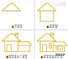 带烟囱的房子简笔画画法图片步骤