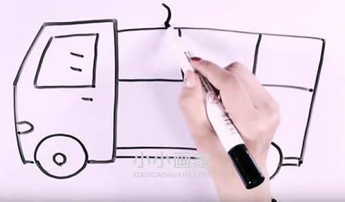 行驶的消防车简笔画画法图片步骤步骤6
