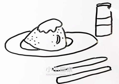 盘子里的粽子简笔画画法图片步骤步骤6