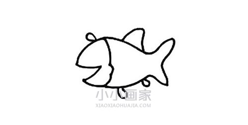 快乐的小鱼简笔画画法图片步骤步骤4