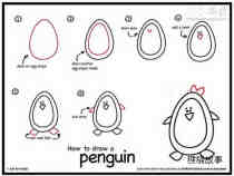 绘本故事卡通小企鹅简笔画画法图片步骤