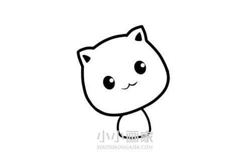 喵喵叫小猫咪简笔画画法图片步骤步骤4