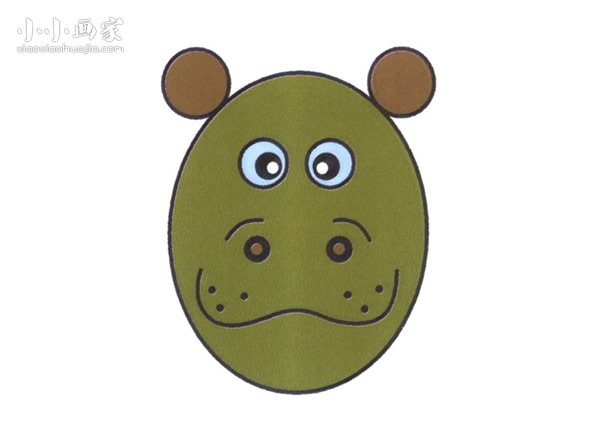 憨憨的河马简笔画画法图片步骤步骤1