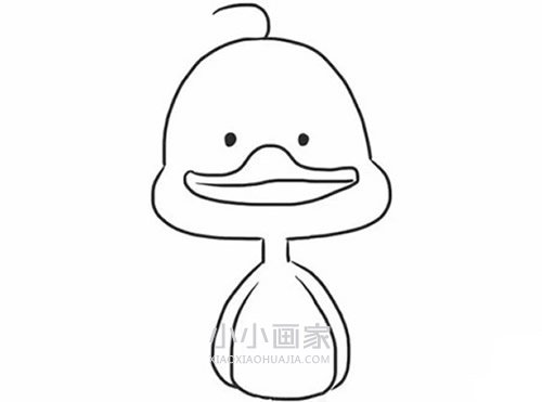 黑白卡通小鸭子简笔画画法图片步骤步骤4