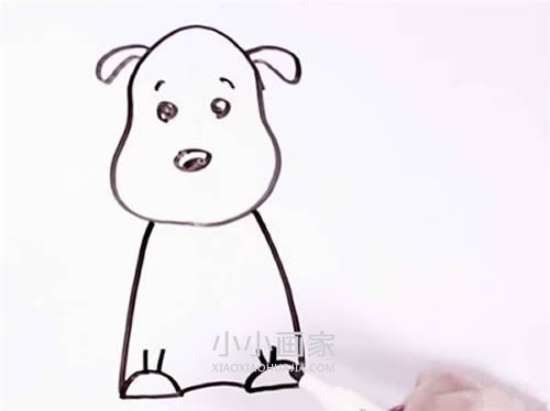 可爱小狗狗简笔画画法图片步骤步骤6