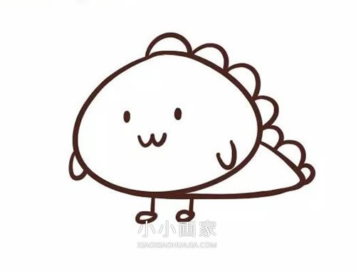 卡通小恐龙简笔画画法图片步骤步骤4