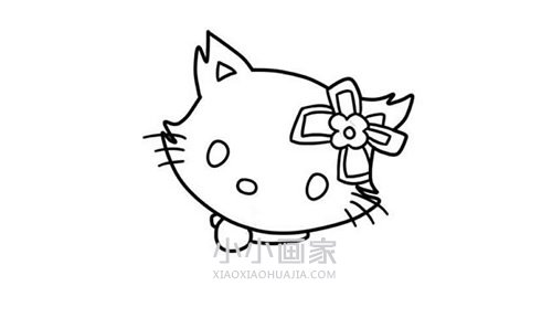 超萌小白猫简笔画画法图片步骤步骤4