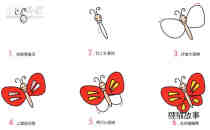 飞舞的蝴蝶简笔画画法图片步骤步骤2