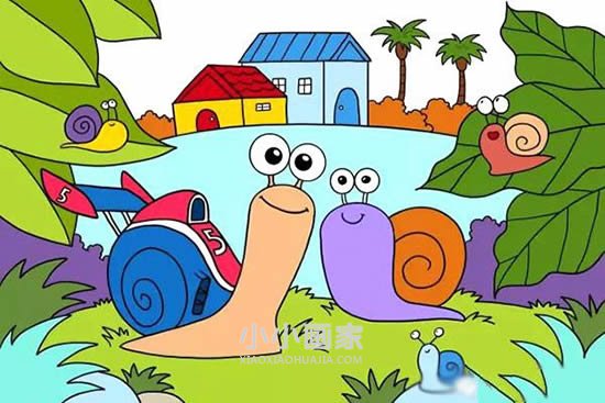 极速蜗牛特博简笔画画法图片步骤步骤1