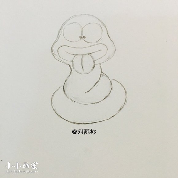 做鬼脸的大蛇简笔画画法图片步骤步骤6