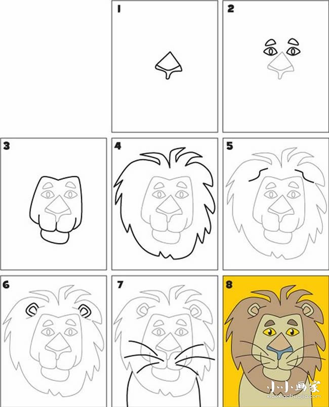 绘本故事大狮子简笔画画法图片步骤