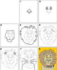 绘本故事大狮子简笔画画法图片步骤