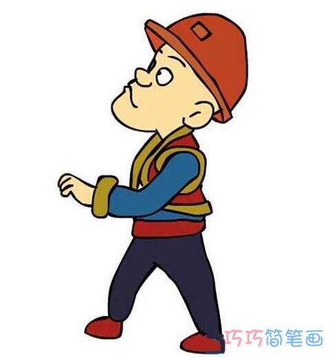 绘本故事怎么画光头强涂颜色 熊出没光头强简笔画图片