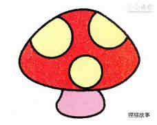 红色蘑菇简笔画画法图片步骤步骤1