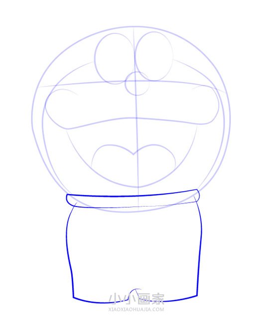 挥手的哆啦A梦简笔画画法图片步骤步骤4