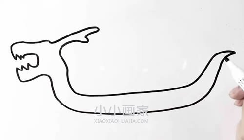 漂亮龙舟简笔画画法图片步骤步骤3