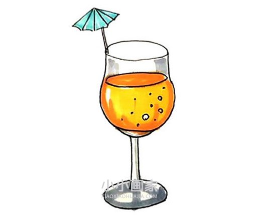 绘本故事一杯果汁简笔画画法图片步骤