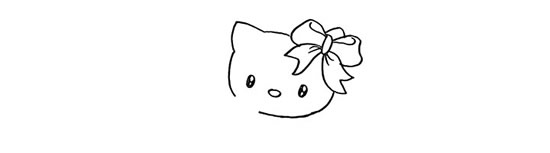 漂亮又可爱的凯蒂猫简笔画画法图片步骤步骤4